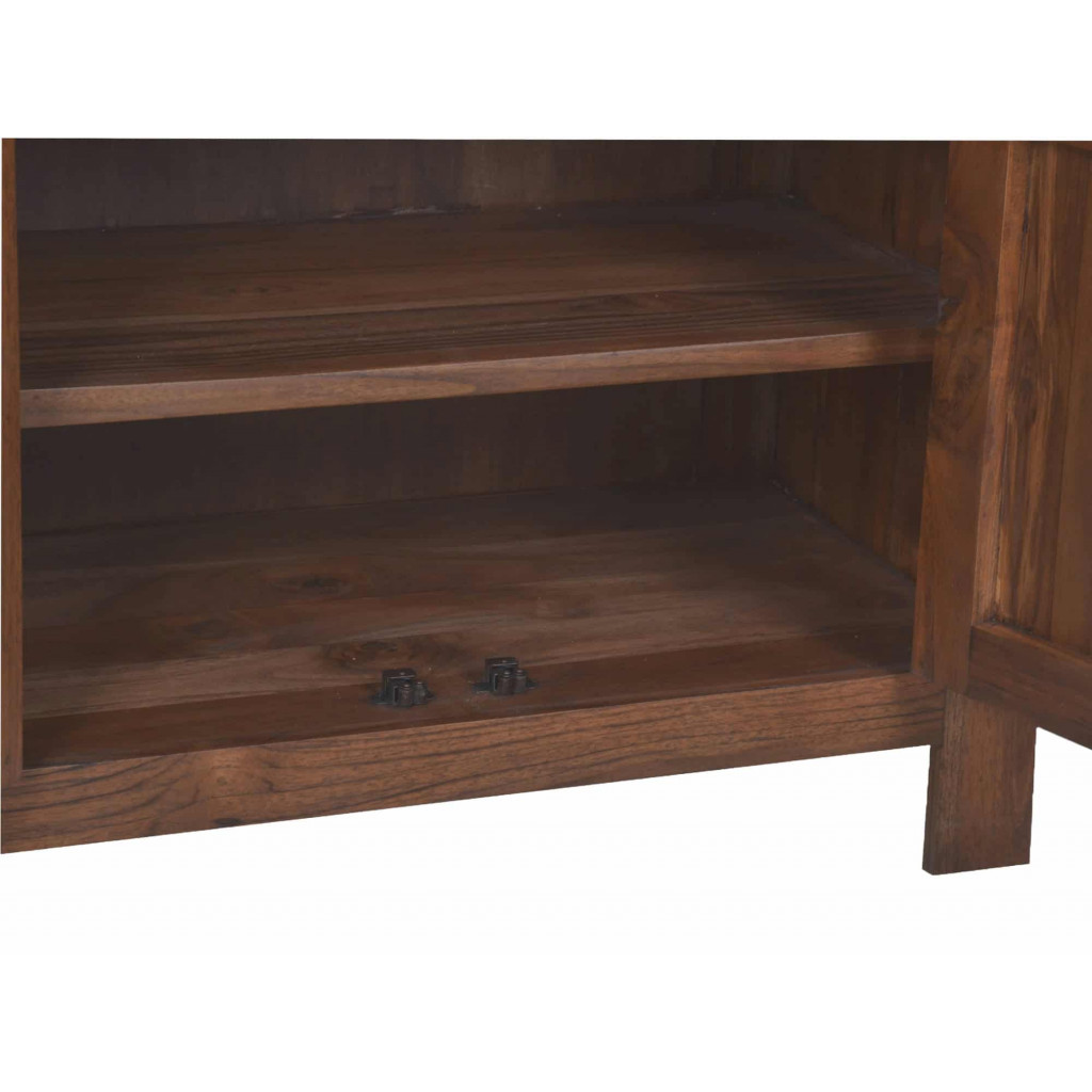 Hochschrank Bhatang Modern Massivholz Teak Braun
