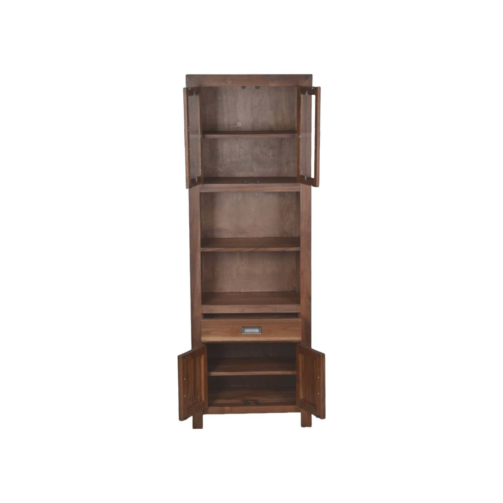 Hochschrank Bhatang Modern Massivholz Teak Braun