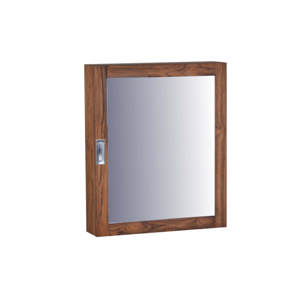 Spiegelschrank Bhatang Modern Glas Massivholz Teak Braun
