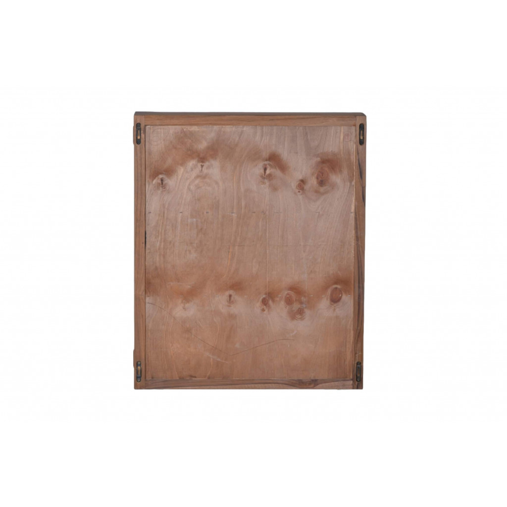 Spiegelschrank Bhatang Modern Glas Massivholz Teak Braun