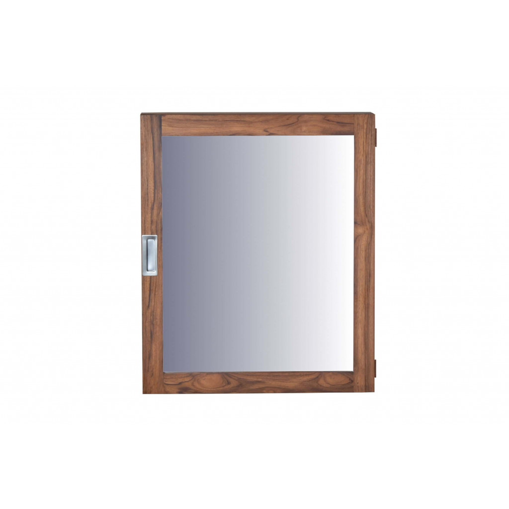 Spiegelschrank Bhatang Modern Glas Massivholz Teak Braun