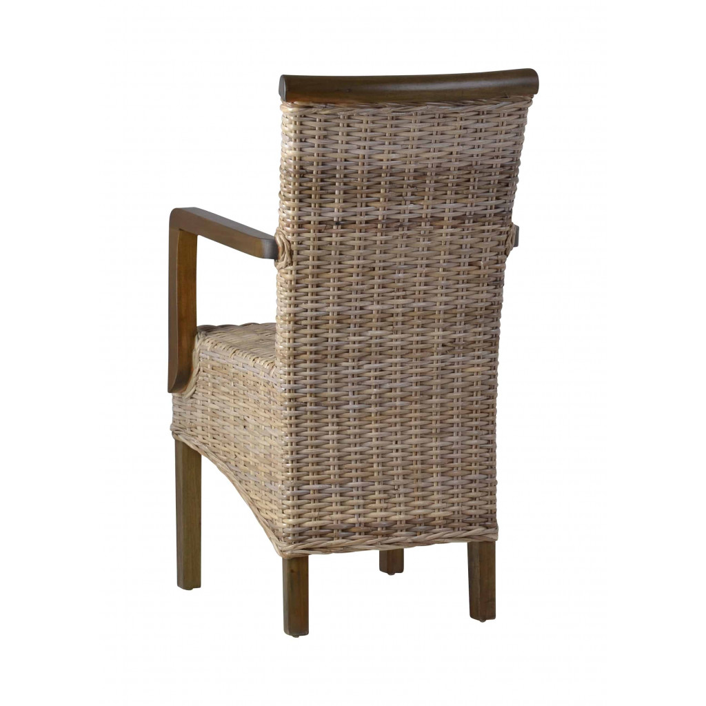 Armlehnstuhl  Landhaus Mahagoni Grau 4