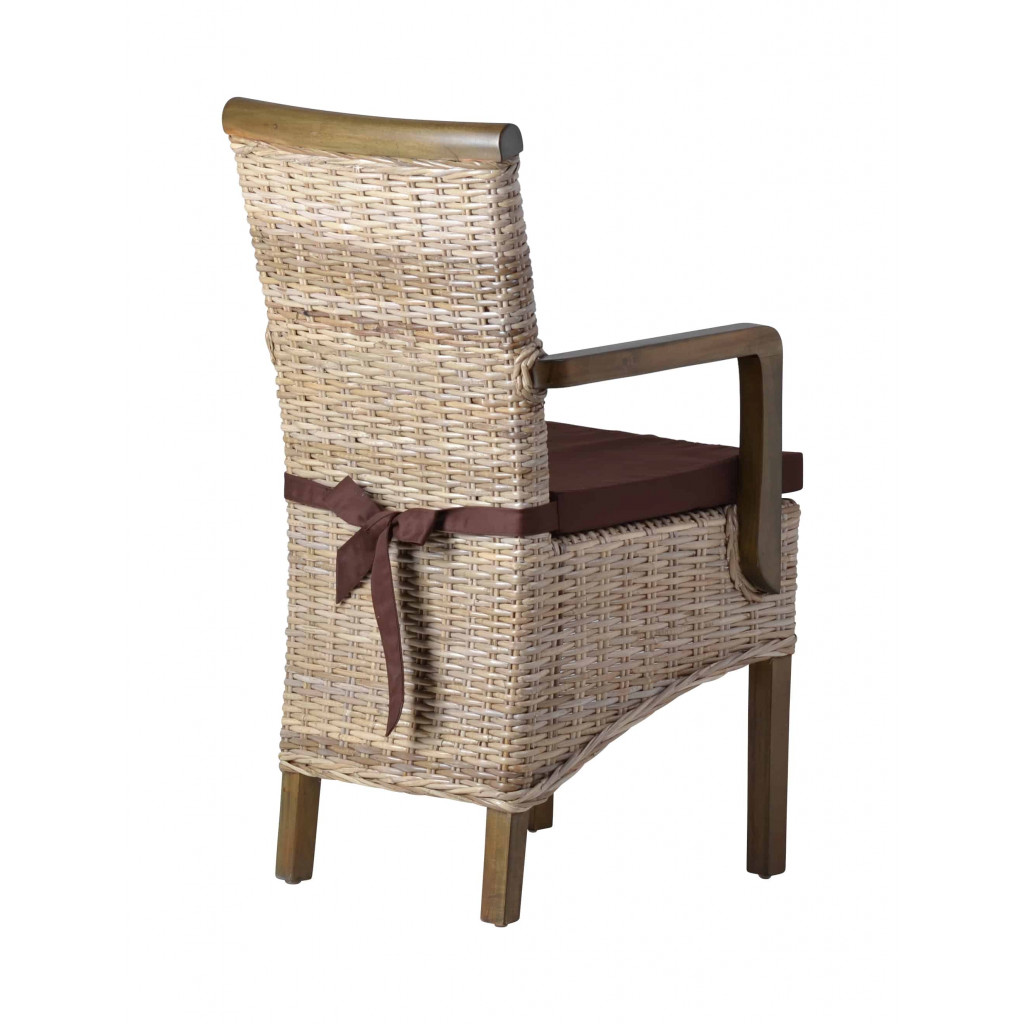 Armlehnstuhl  Landhaus Mahagoni Grau 7