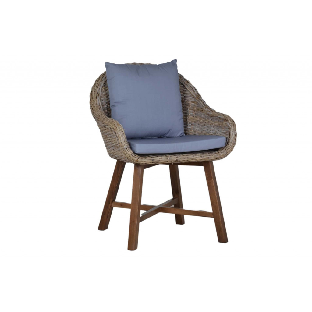 Armlehnstuhl  Modern Mahagoni Kubu-grau