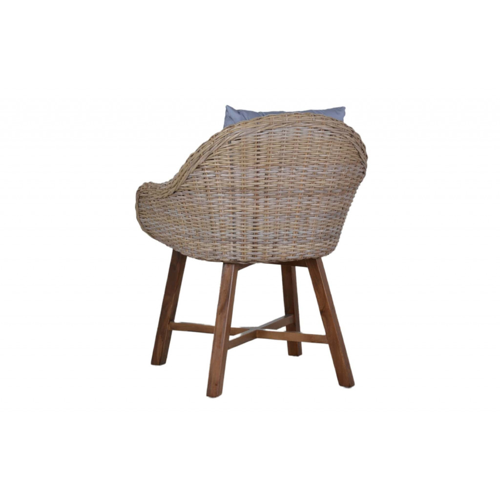 Armlehnstuhl  Modern Mahagoni Kubu-grau