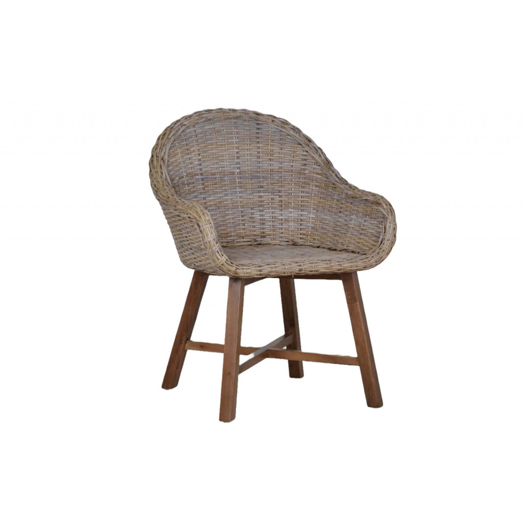 Armlehnstuhl  Modern Mahagoni Kubu-grau