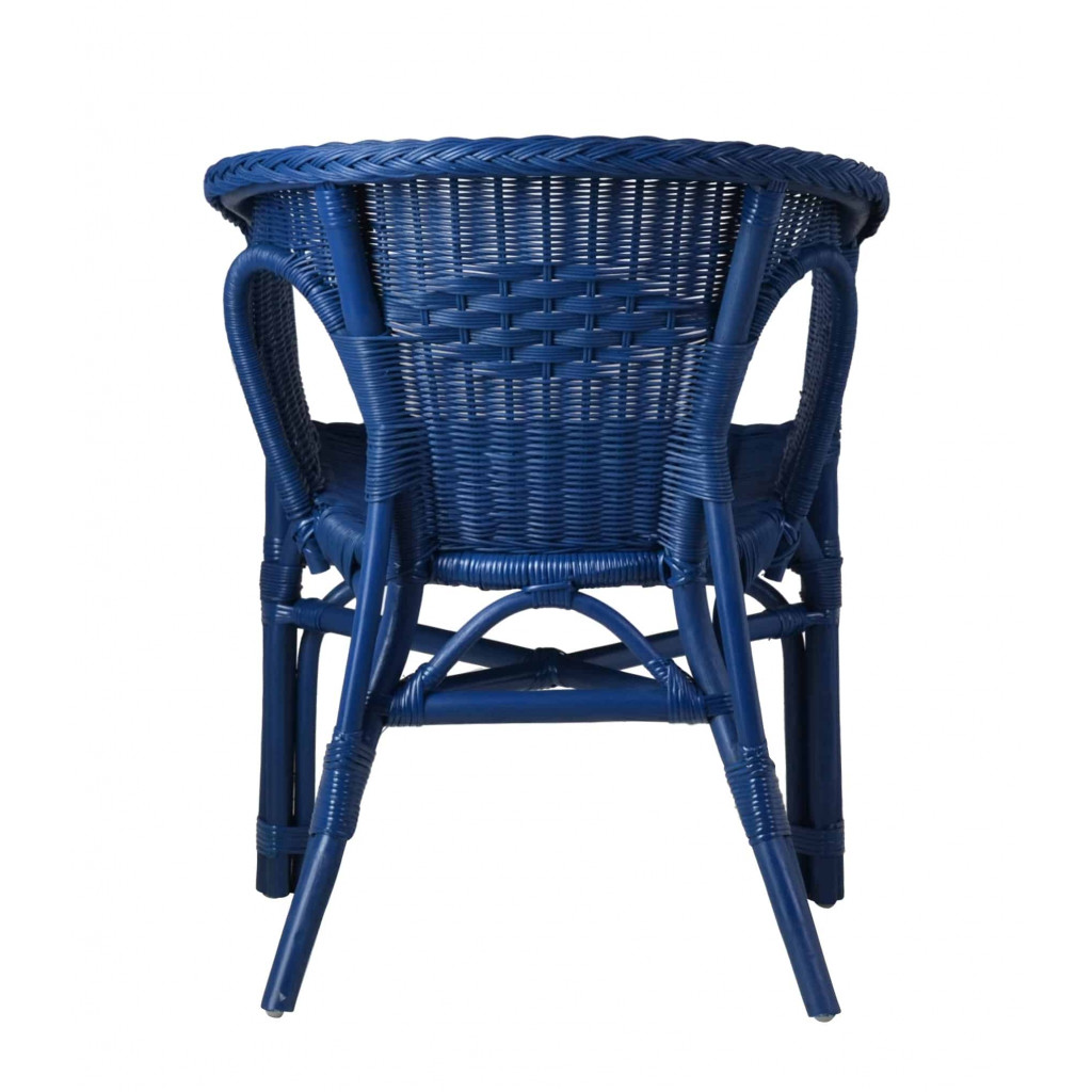 Armlehnstuhl Rattan Landhaus Blau