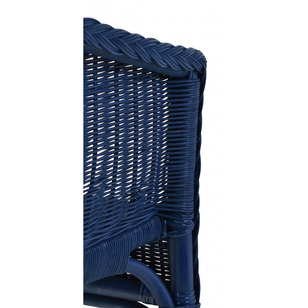 Armlehnstuhl Rattan Landhaus Blau