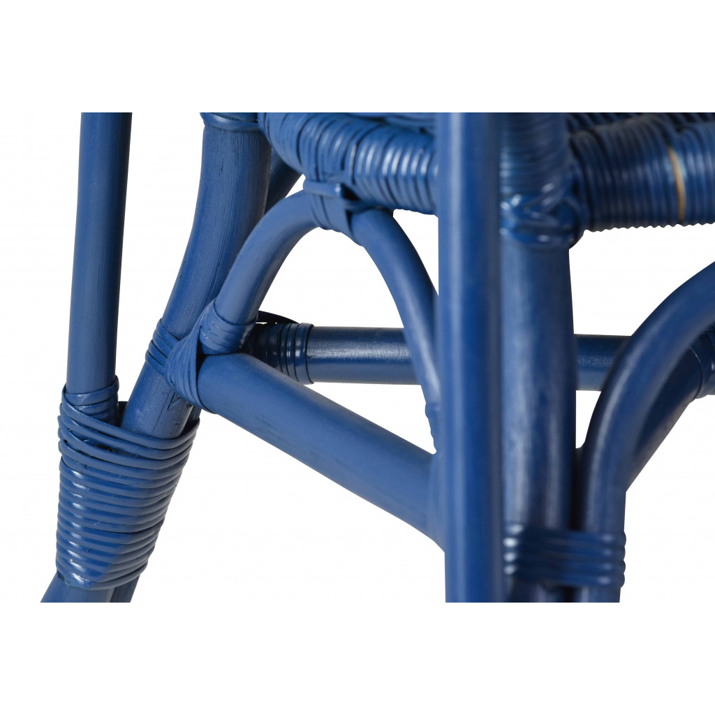 Armlehnstuhl Rattan Landhaus Blau