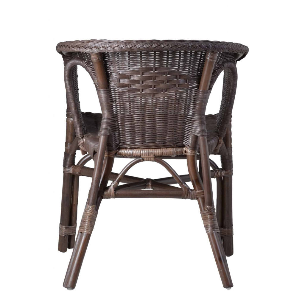 Armlehnstuhl Rattan Landhaus Braun