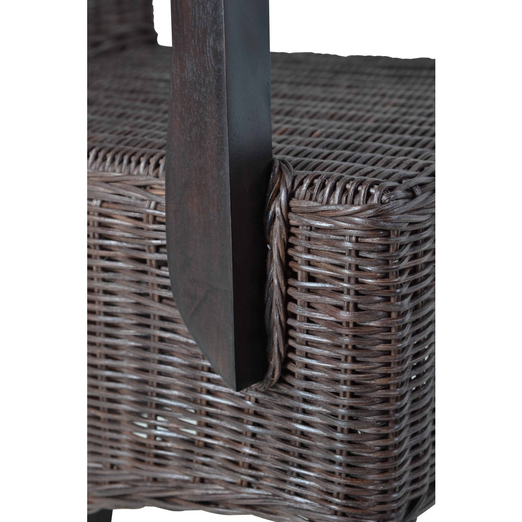 Armlehnstuhl Rattan Modern Mahagoni Braun