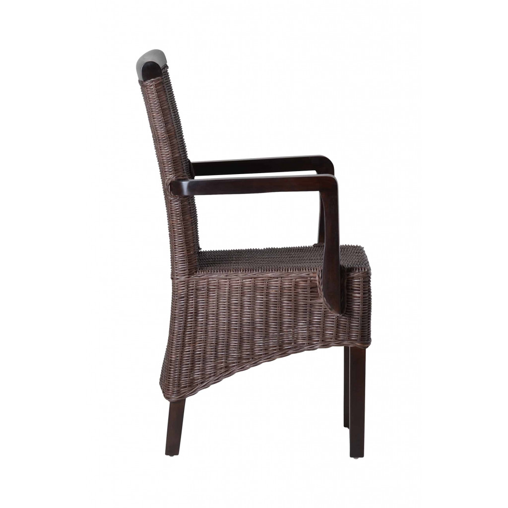 Armlehnstuhl Rattan Modern Mahagoni Braun