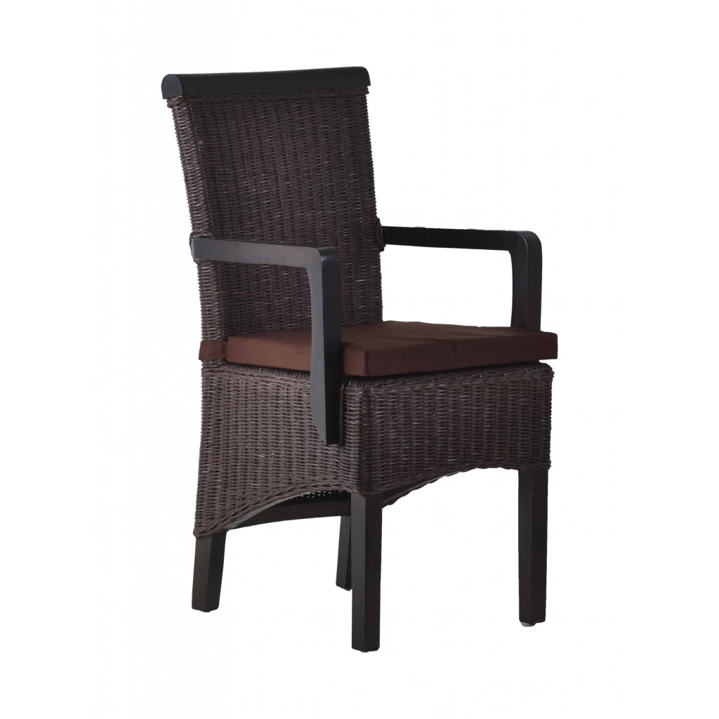 Armlehnstuhl Rattan Modern Mahagoni Braun