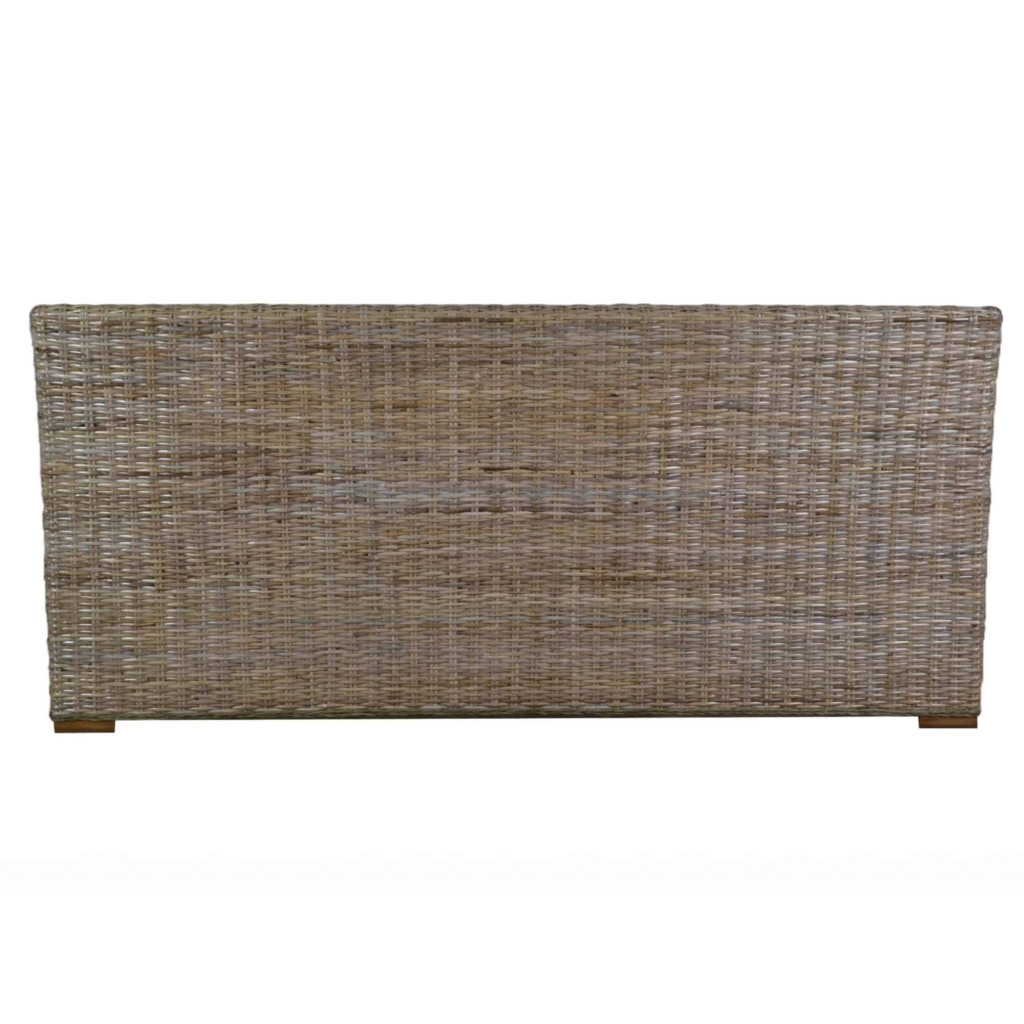 Bett  Modern Massivholz Rattan Mahagoni Kubu-grau
