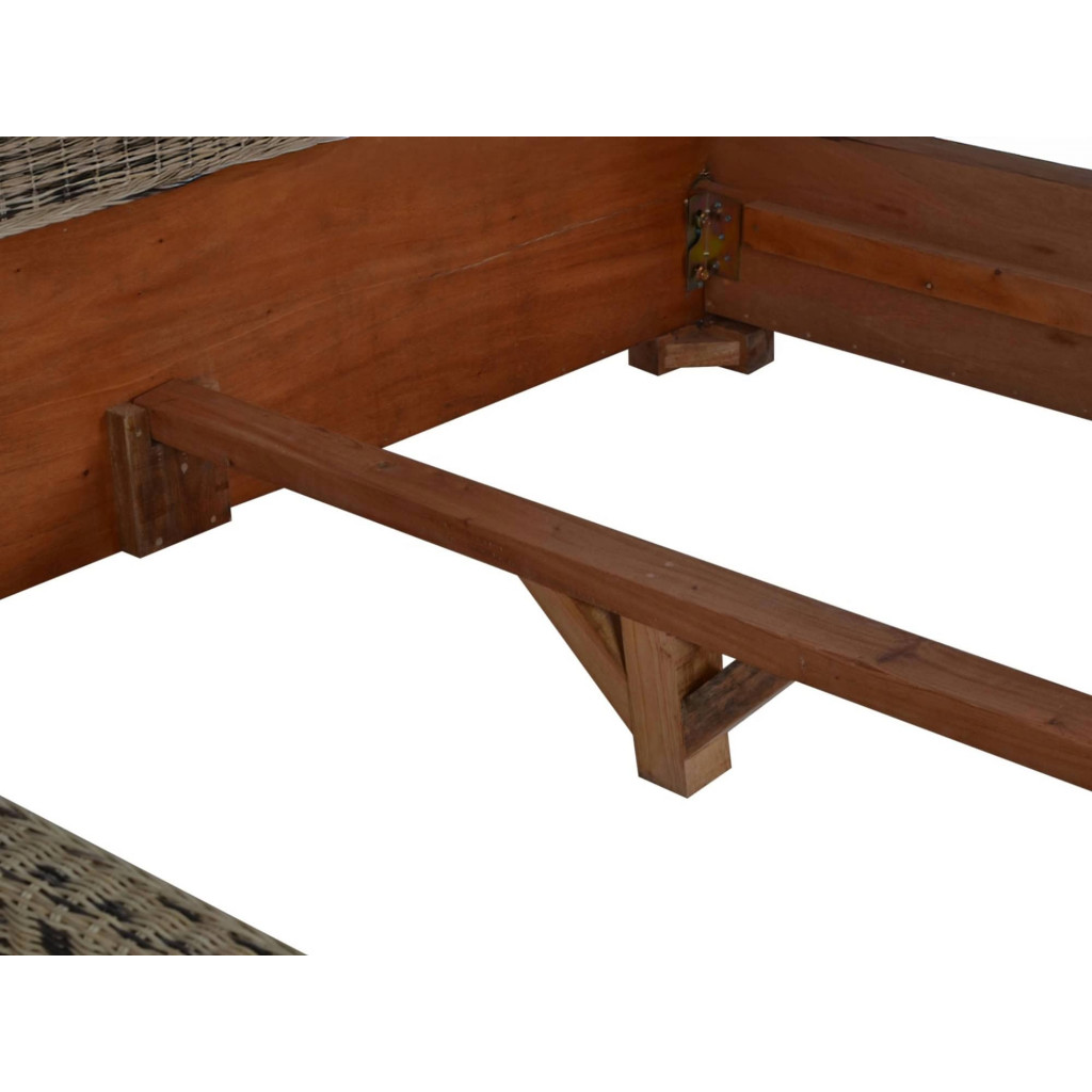 Bett Rattan Landhaus Massivholz Rattan Mahagoni Honig