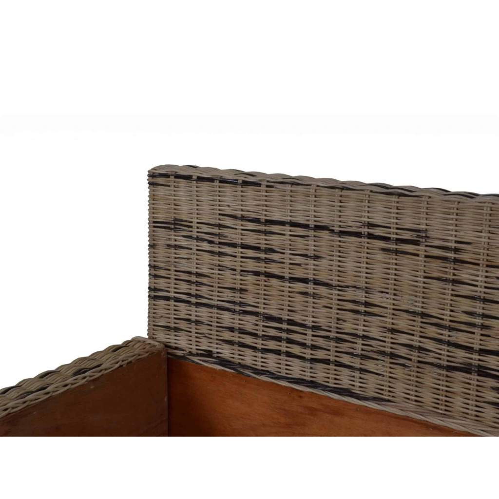 Bett Rattan Landhaus Massivholz Rattan Mahagoni Honig