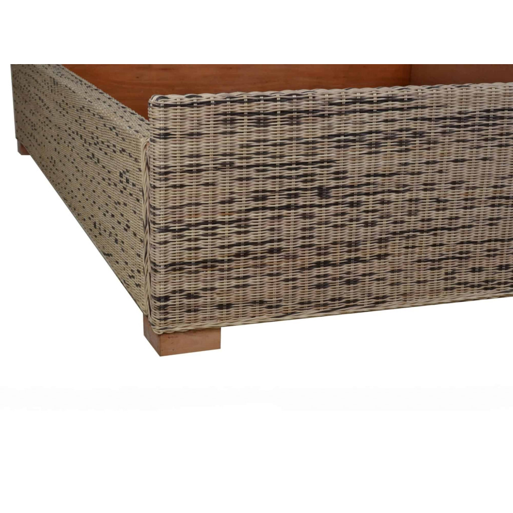 Bett Rattan Landhaus Massivholz Rattan Mahagoni Honig