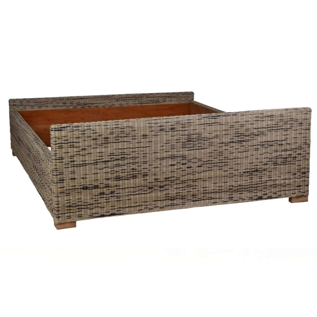 Bett Rattan Landhaus Massivholz Rattan Mahagoni Honig