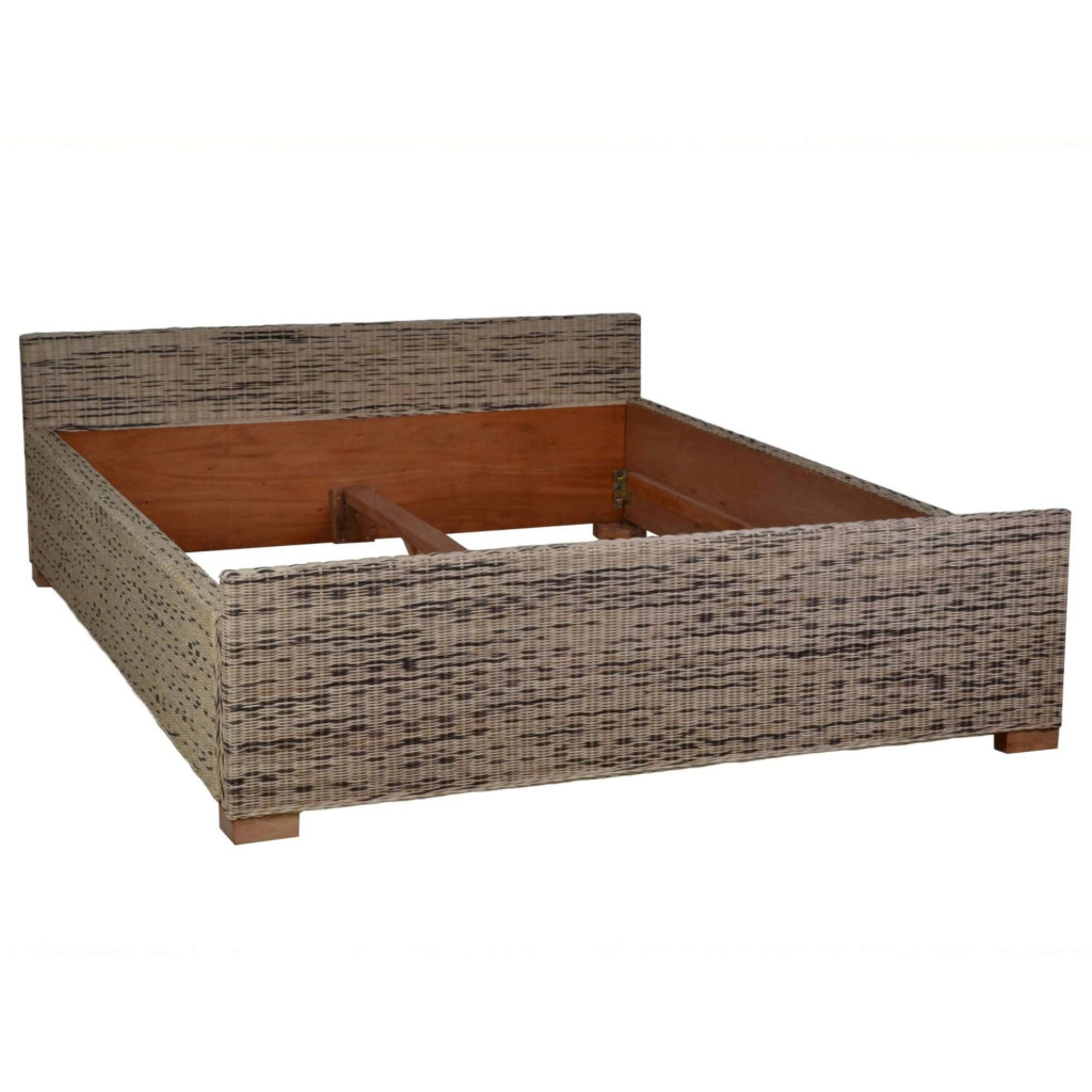 Bett Rattan Landhaus Massivholz Rattan Mahagoni Honig