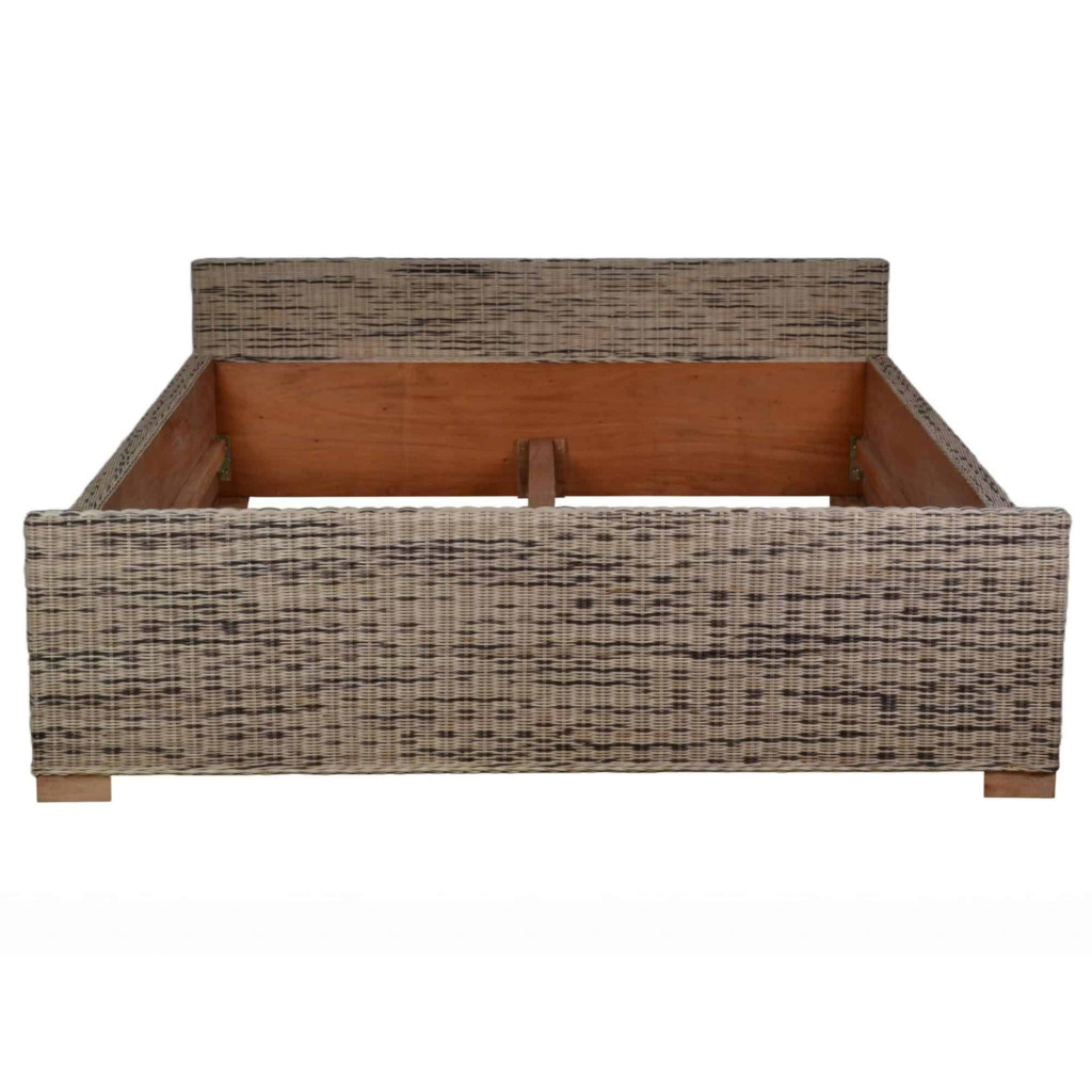 Bett Rattan Landhaus Massivholz Rattan Mahagoni Honig