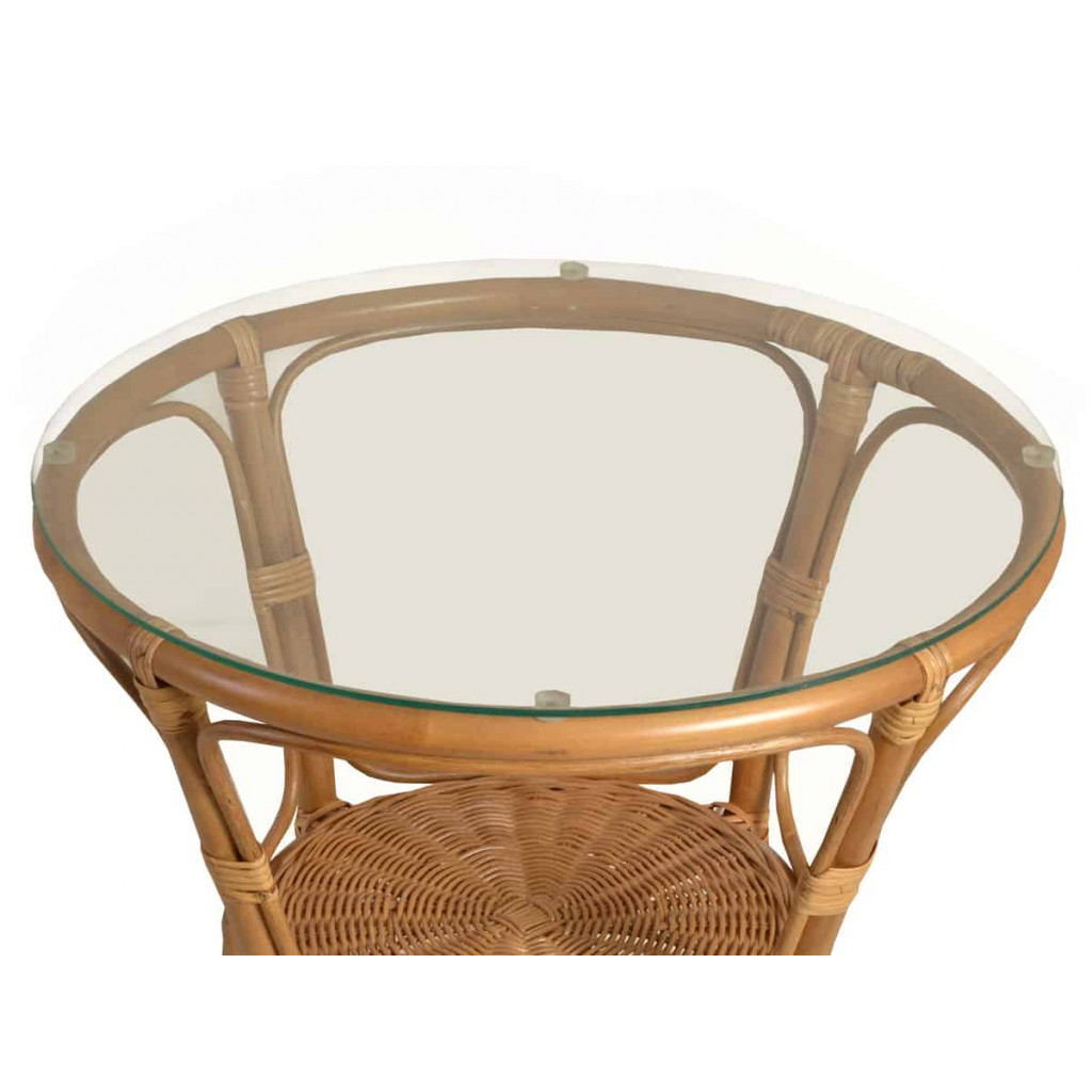 Couchtisch Rattan Landhaus Honig