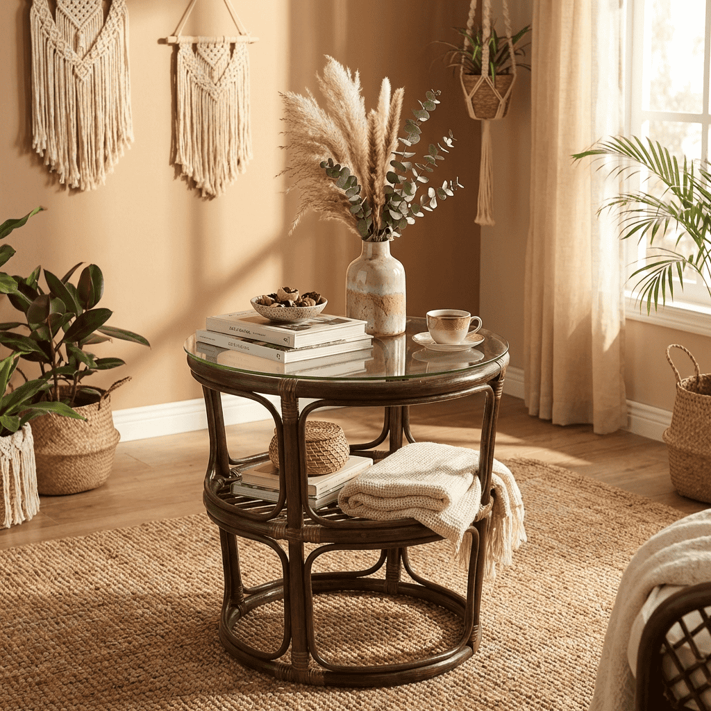 Couchtisch Rattan Landhaus Rattan Braun