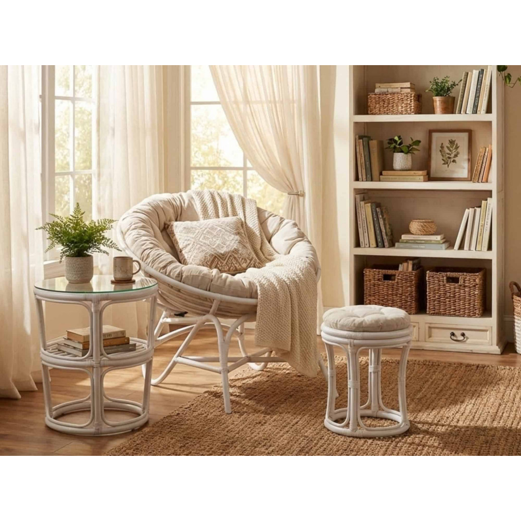 Couchtisch Rattan Landhaus Rattan Weiß