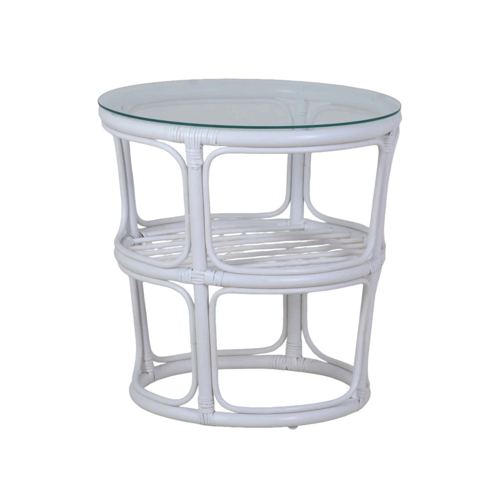 Couchtisch Rattan Landhaus Rattan Weiß