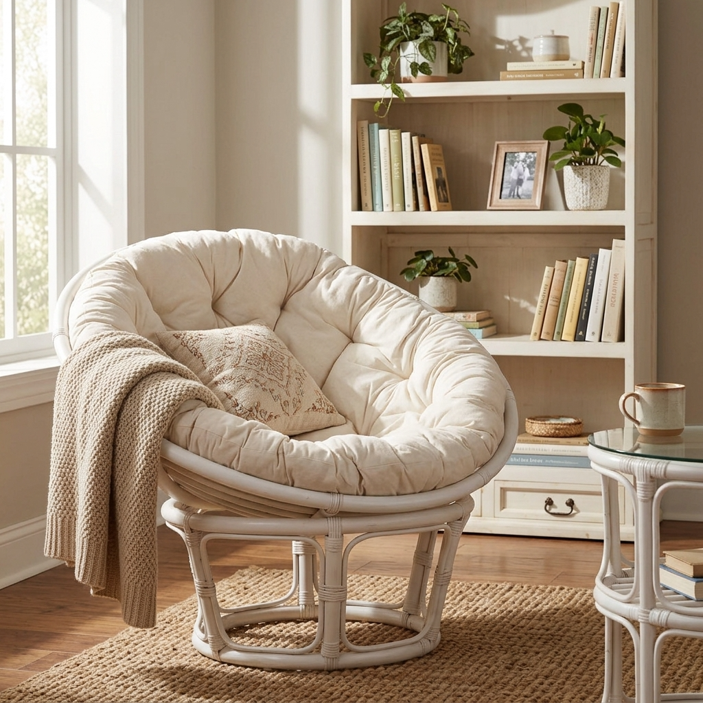 Sessel  Modern Rattan Weiß