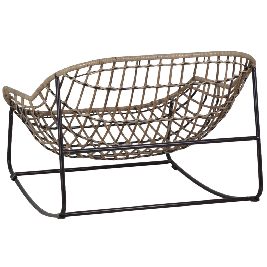 Sessel Rattan Landhaus Metall Rattan Braun