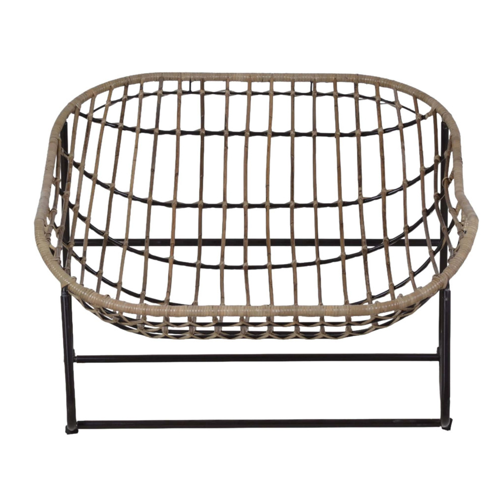 Sessel Rattan Landhaus Metall Rattan Braun