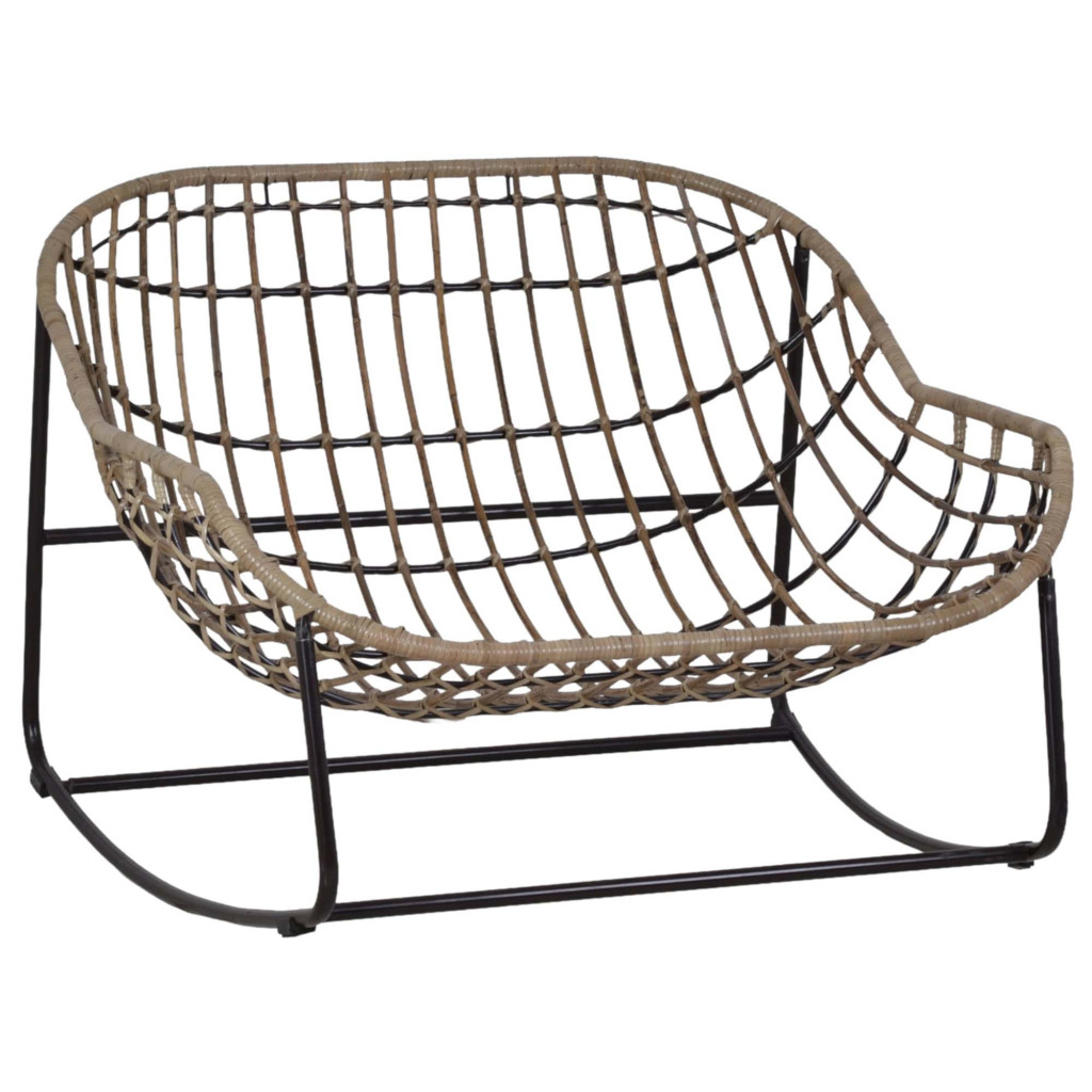 Sessel Rattan Landhaus Metall Rattan Braun