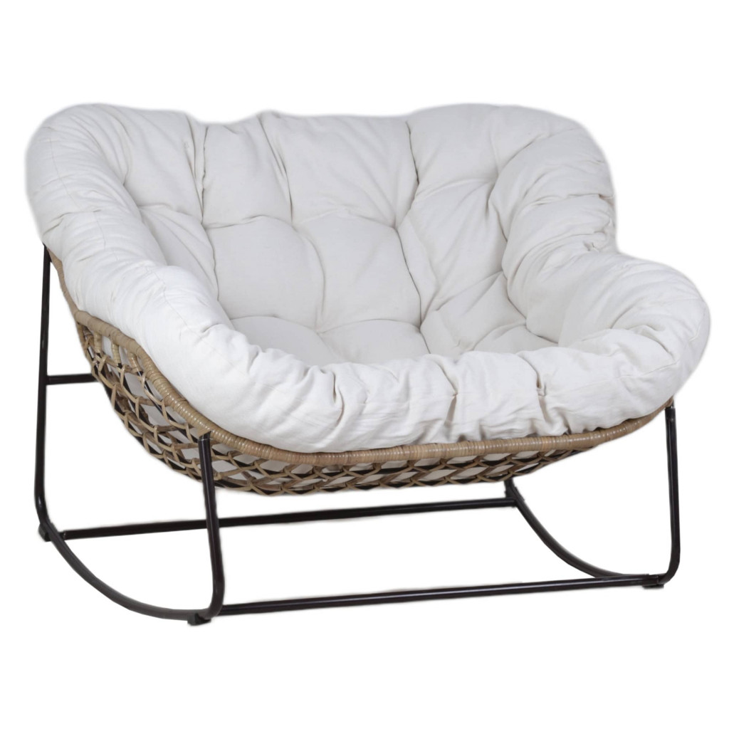 Sessel Rattan Landhaus Metall Rattan Braun