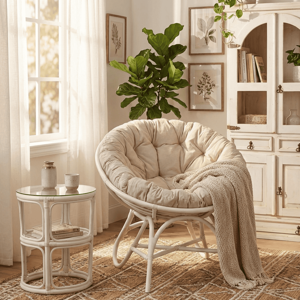 Sessel Rattan Landhaus Rattan Weiß