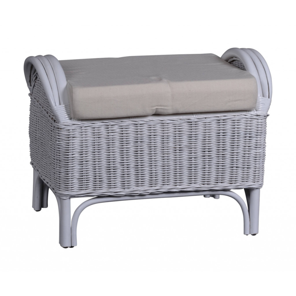 Sitzhocker  Landhaus Mahagoni Weiß