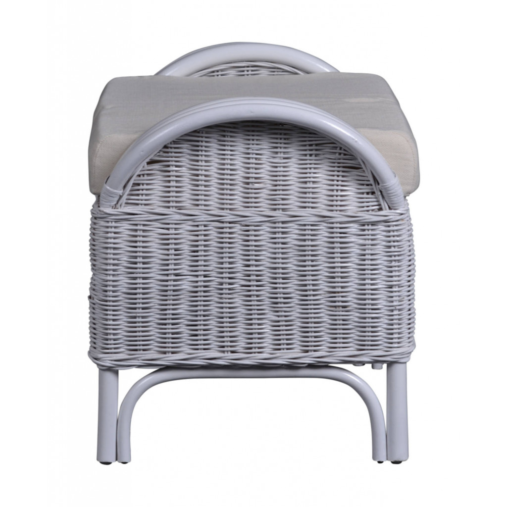 Sitzhocker  Landhaus Mahagoni Weiß