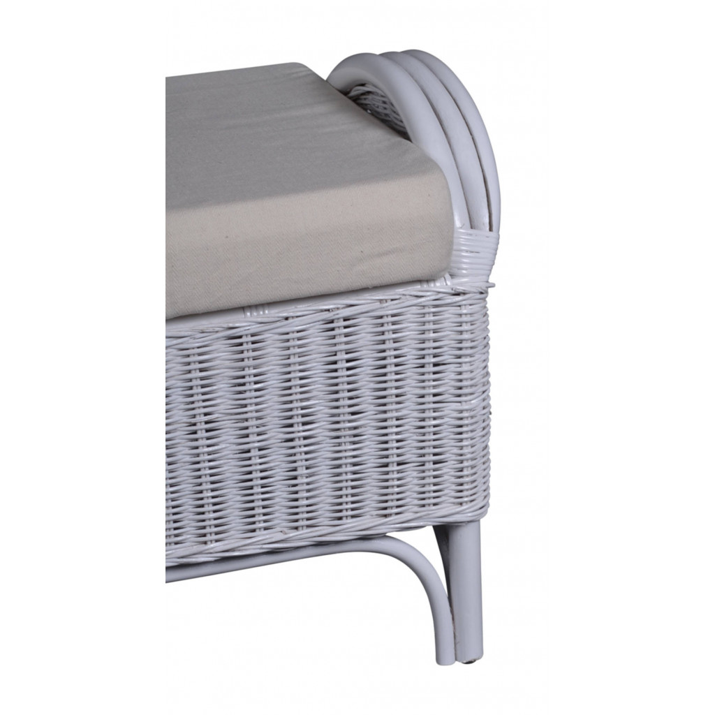 Sitzhocker  Landhaus Mahagoni Weiß