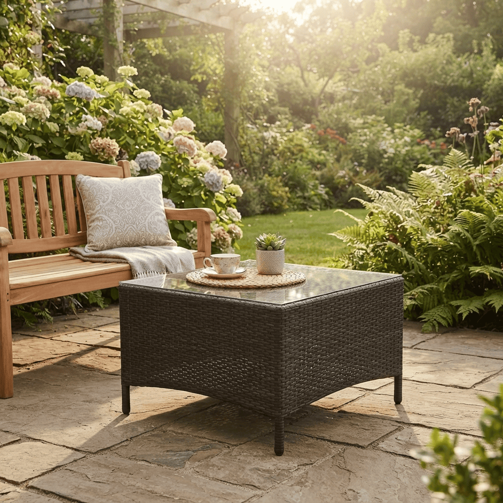 Gartentisch  Gartenmöbel Outdoor Modern 100% Polyester Aluminium Polyrattan Anthrazit