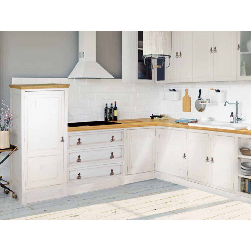 Küchenmodul Mexico Möbel Landhaus Pinie Weiß
