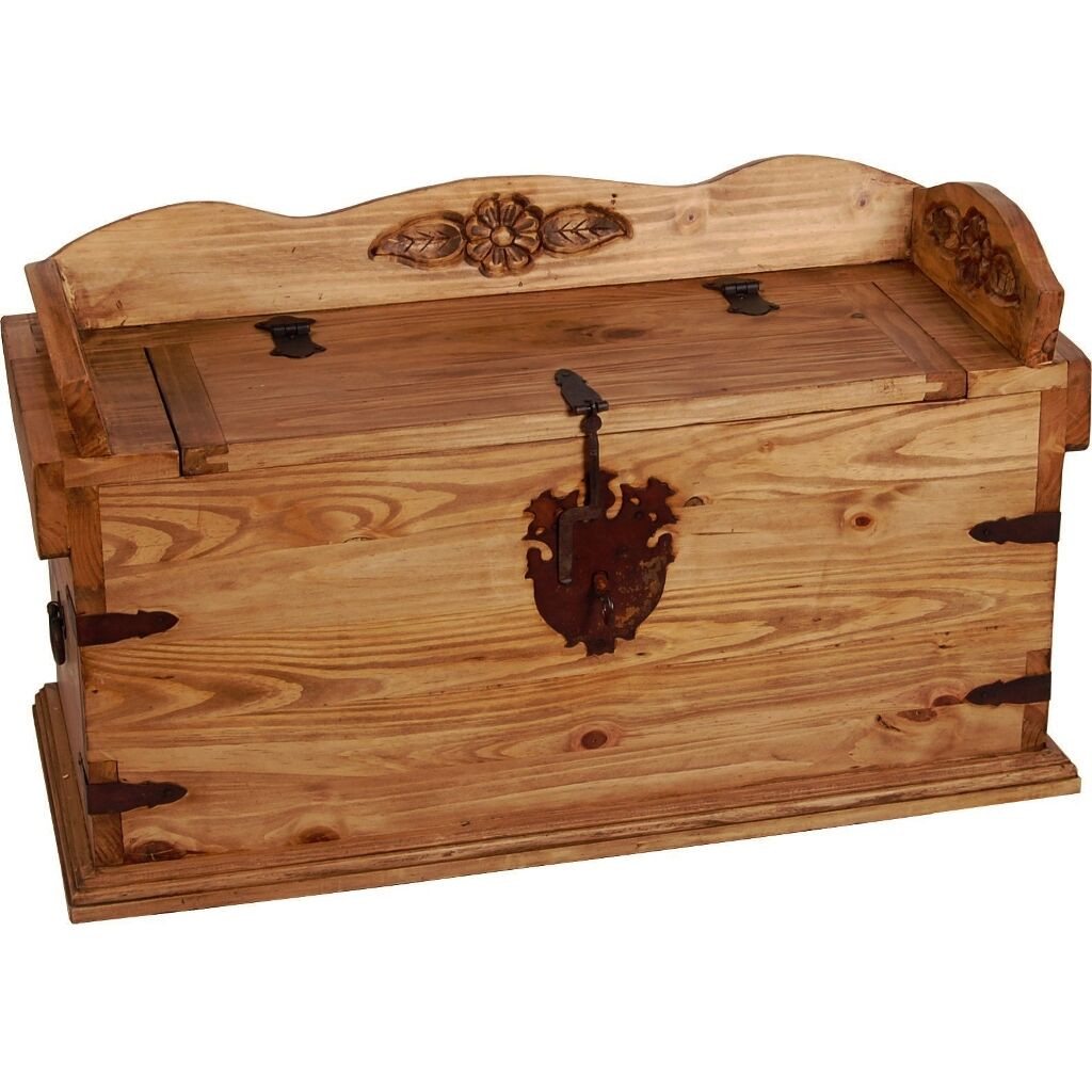 Truhenbank Mexico Möbel Landhaus Pinie Honig