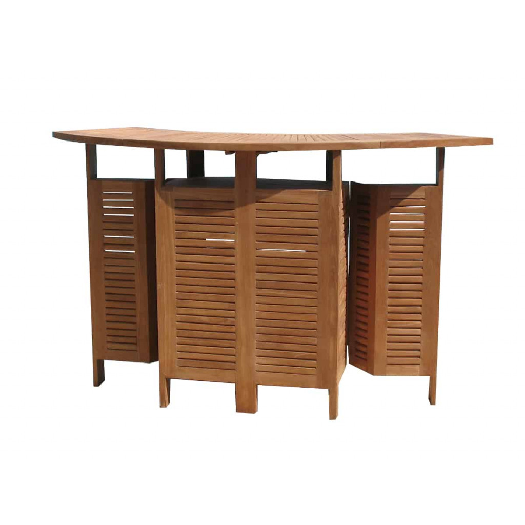 Bar  Gartenmöbel Outdoor Modern Teak Hellbraun