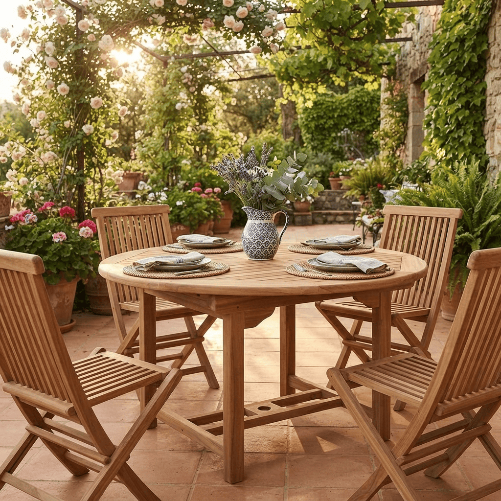 Gartentisch Gartenmöbel Gartenmöbel Outdoor Modern Teak Honig