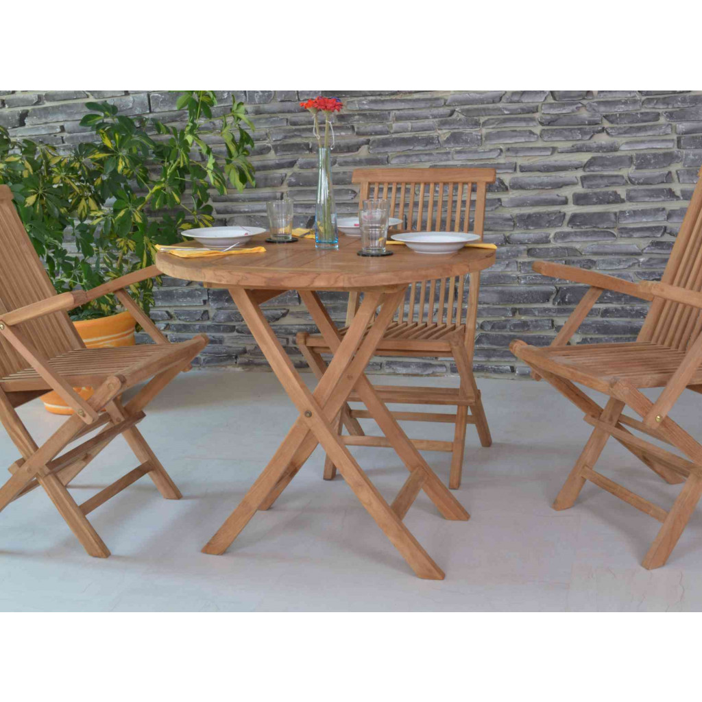 Gartentisch  Gartenmöbel Outdoor Modern Teak Honig