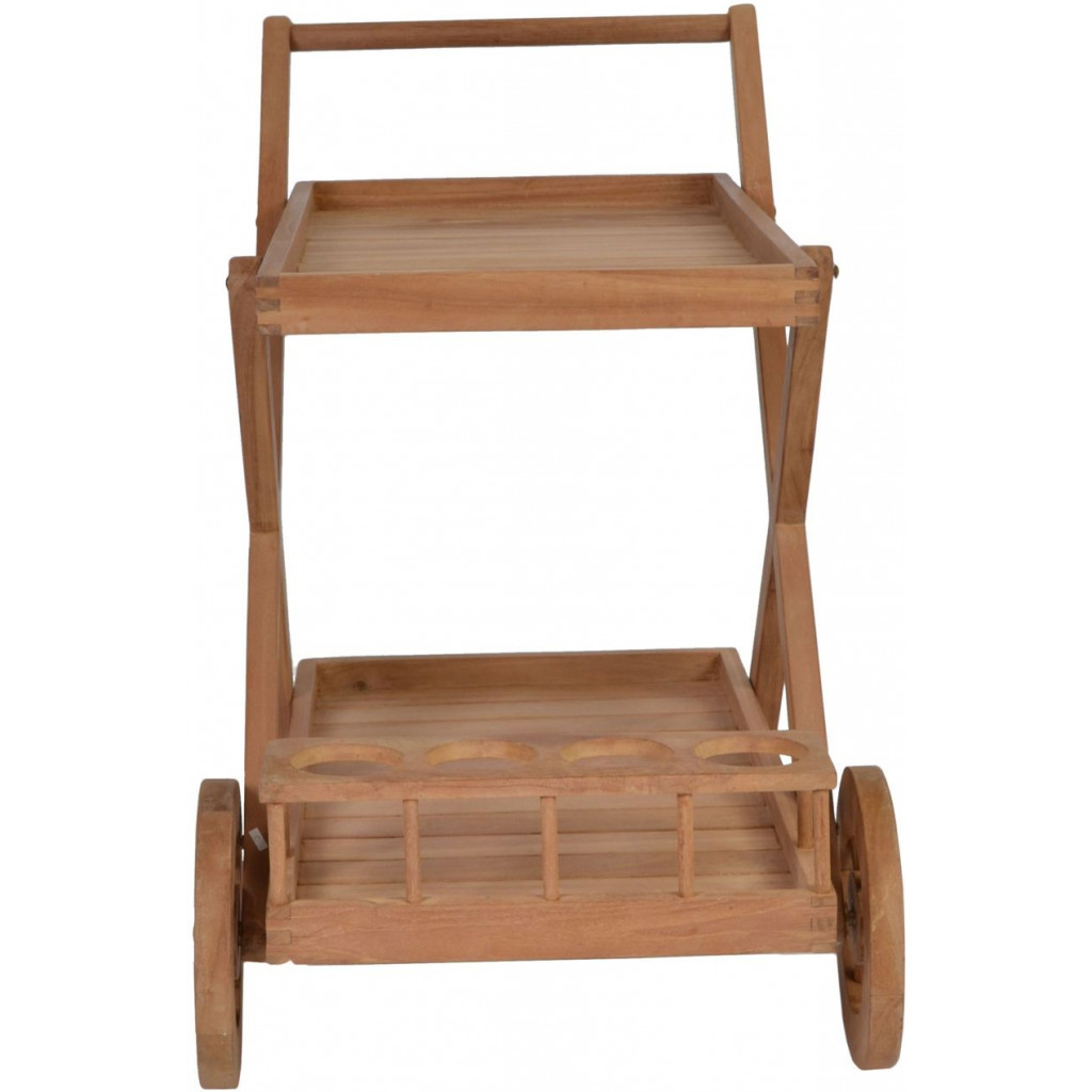 Servierwagen  Gartenmöbel Outdoor Modern Teak Honig 2
