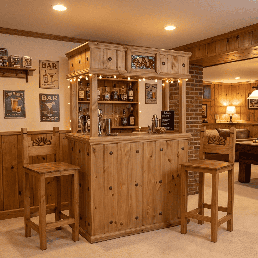 Bar Mexico Möbel Landhaus Massivholz Pinie Honig
