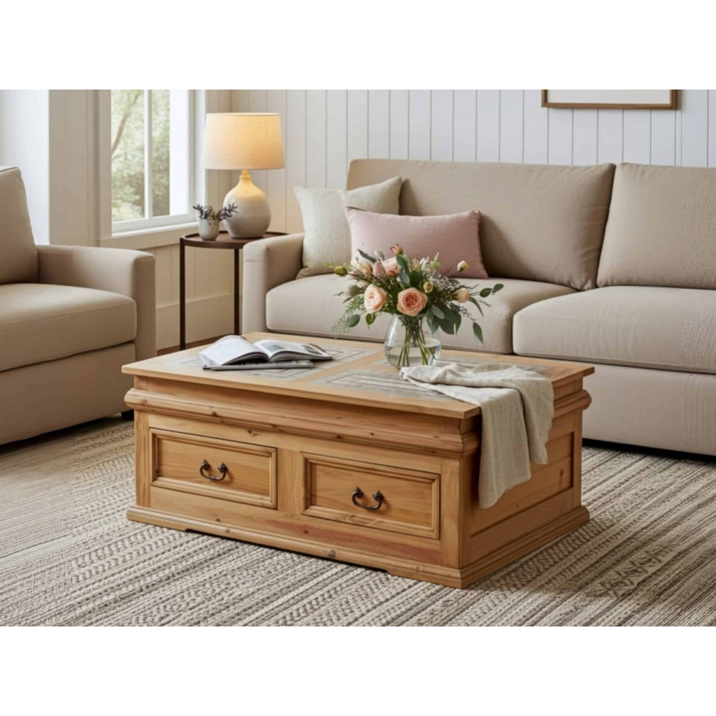 Couchtisch Mexico Möbel Landhaus Massivholz Pinie Honig