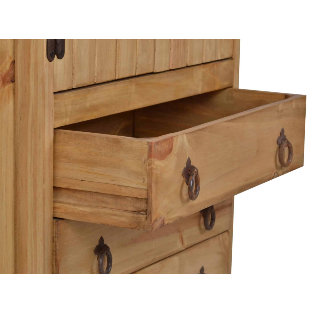 Hochschrank Mexico Möbel Landhaus Massivholz Pinie Honig