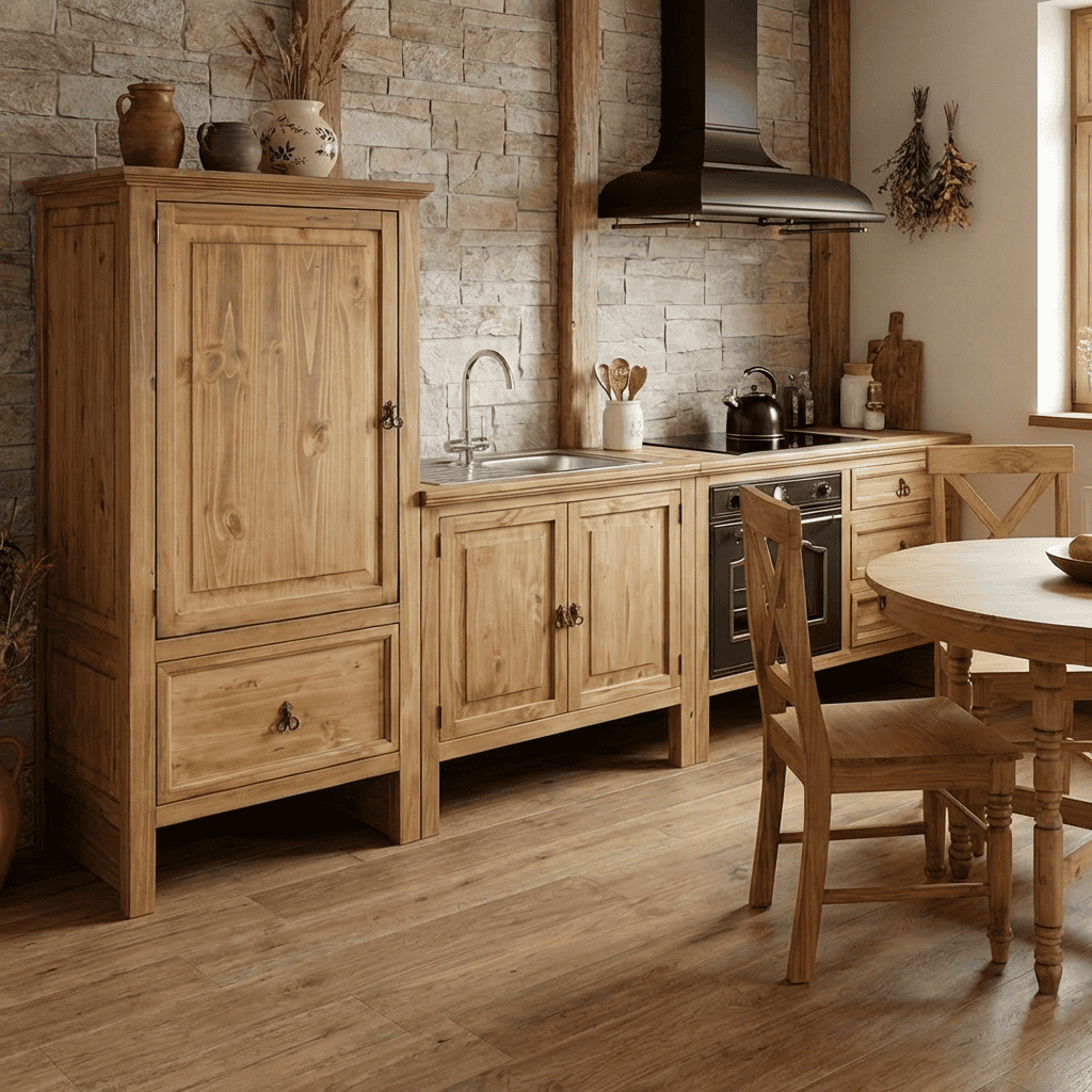 Hochschrank Mexico Möbel Landhaus Massivholz Pinie Honig