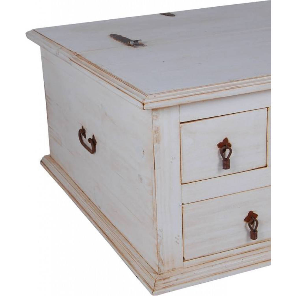 Truhentisch Mexico Möbel Landhaus Pinie Weiß