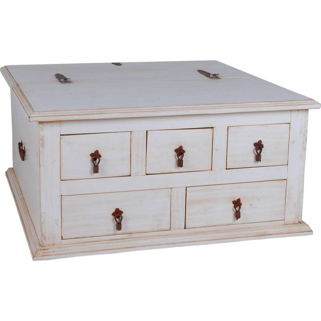 Truhentisch Mexico Möbel Landhaus Pinie Weiß